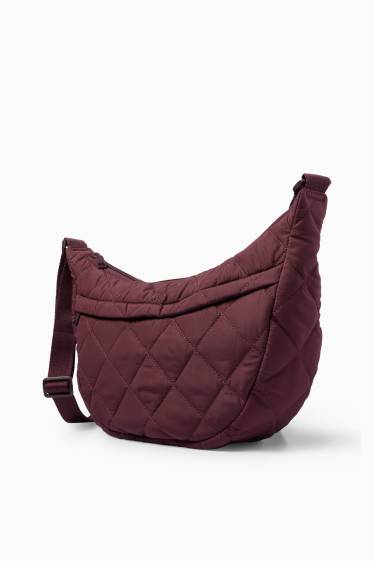Damen - Stepp-Umhängetasche - bordeaux