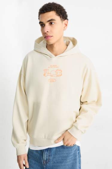 Hommes - Sweat à capuche oversize - Garfield - beige clair