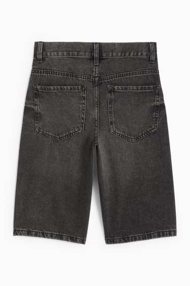 Children Boys - Denim Bermuda shorts - dark gray