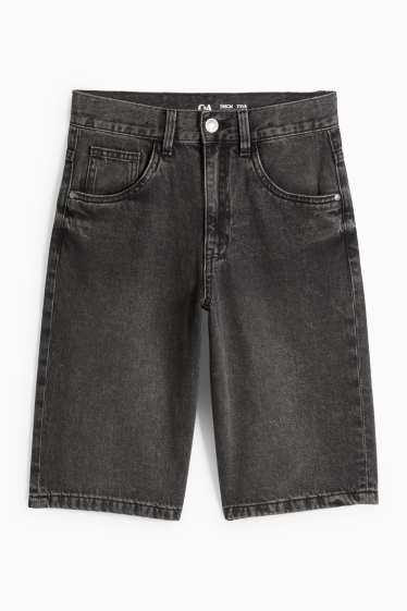 Children Boys - Denim Bermuda shorts - dark gray