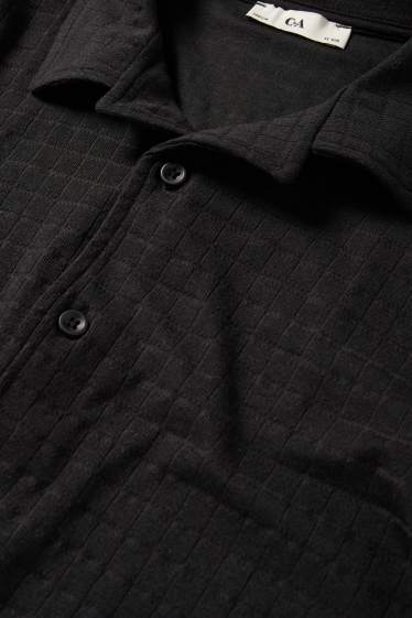 Children Boys - Shirt - textured - black