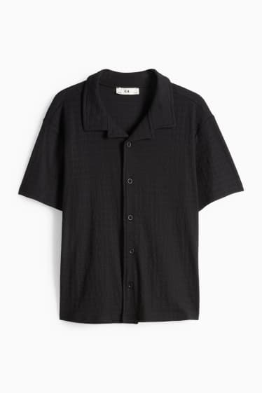Children Boys - Shirt - textured - black