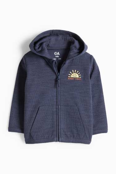 Baby Boys - Sun - baby sweat hoodie - textured - dark blue