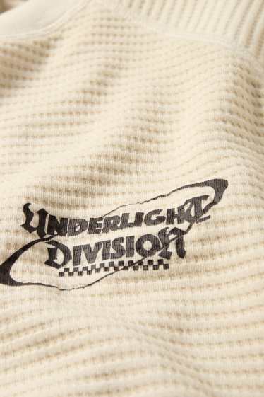 Hommes - Haut à manches longues - relaxed fit - finition texturée - blanc crème