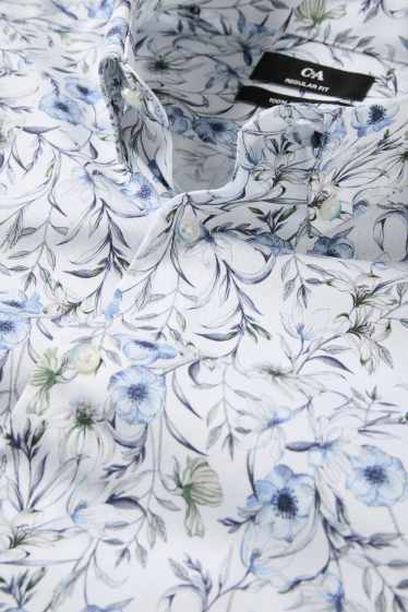 Home - Camisa - blau fosc / blanc