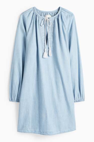 Dona - Vestit-túnica - aspecte texà - blau clar