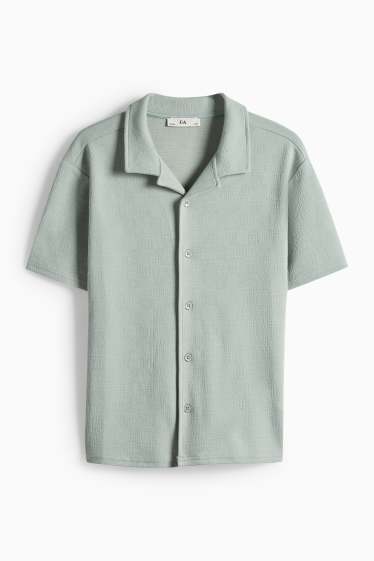 Children Boys - Shirt - textured - light green
