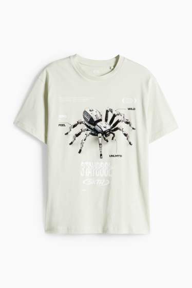 Kinder Buben - Spinne - Kurzarmshirt - mintgrün