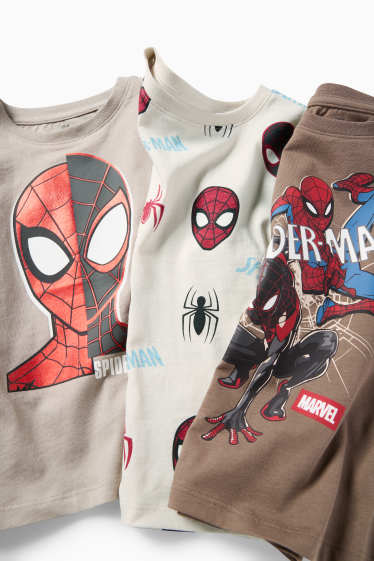 Children Boys - Multipack of 3 - Spider-Man - short sleeve T-shirt - beige