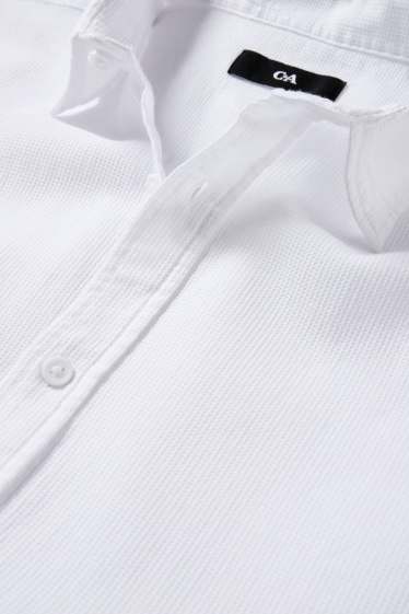 Home - Camisa - regular fit - Kent - texturada - blanc