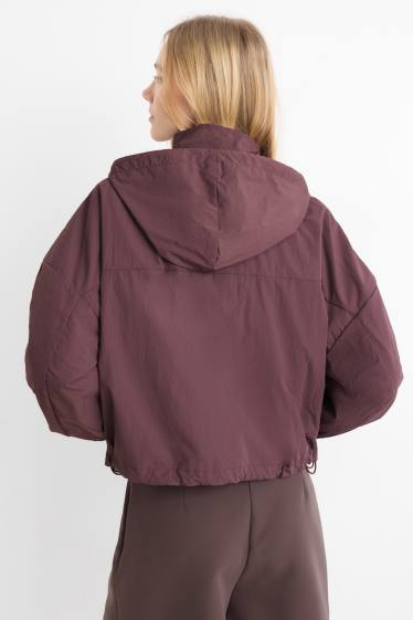 Femmes - Veste à capuche - finition déperlante - bordeaux