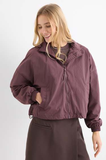 Femmes - Veste à capuche - finition déperlante - bordeaux