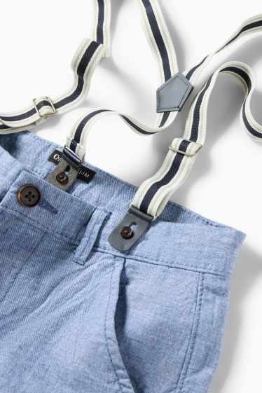 Kinder Jungen - Bermudas mit Hosenträgern - blau