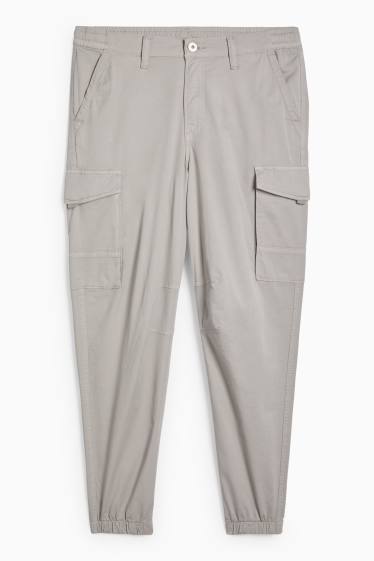 Hommes - Pantalon cargo - relaxed fit - gris clair