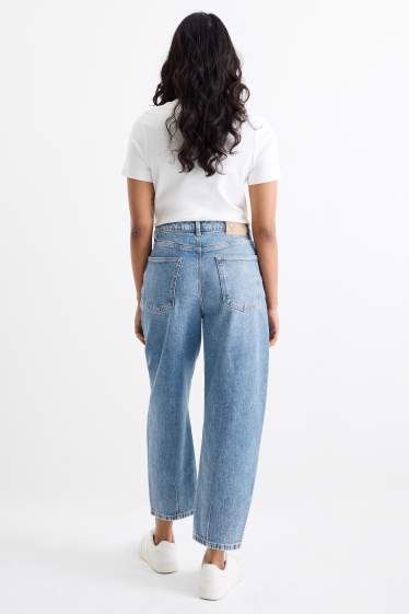 Damen - Barrel Jeans - High Waist - jeansblau