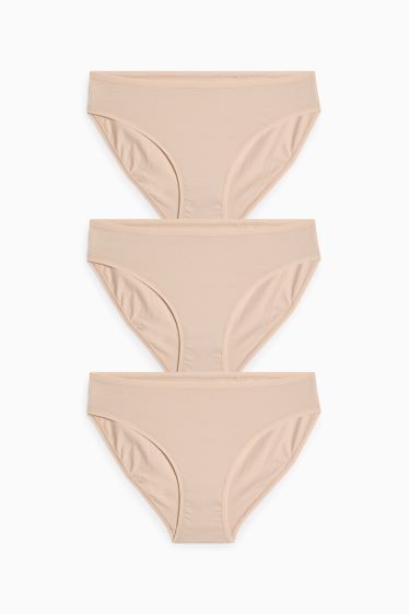 Femmes - Lot de 3 - culottes - beige clair