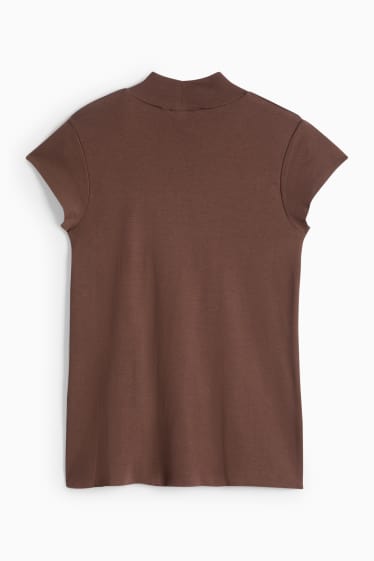 Dámské - Tričko - tmavohnědá