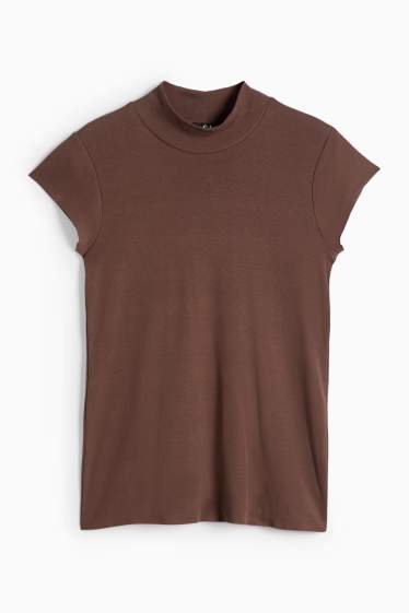 Dámské - Tričko - tmavohnědá