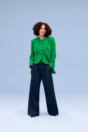 Femei - Blazer lung - relaxed fit - verde