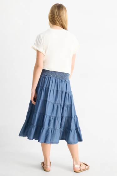 Kinder Mädchen - Jeansrock - blau