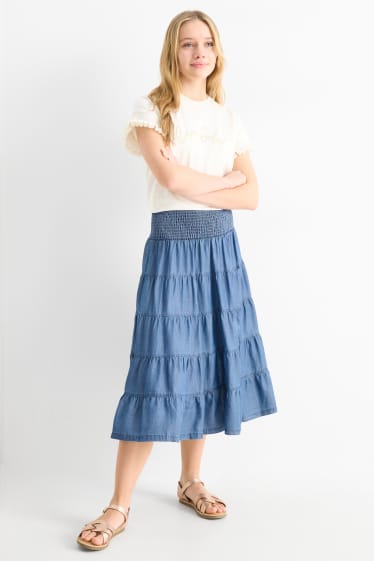 Kinder Mädchen - Jeansrock - blau