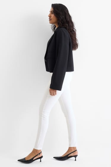 Donna - Jegging jeans - vita alta - bianco