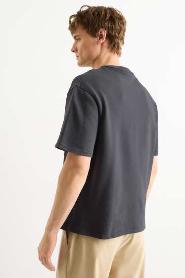 Pánské - Tričko - relaxed fit - tmavošedá