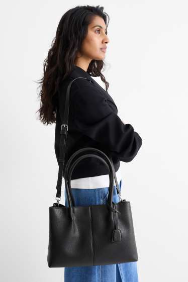 Dona - Bossa shopper gran amb la nansa extraïble - pell sintètica - negre