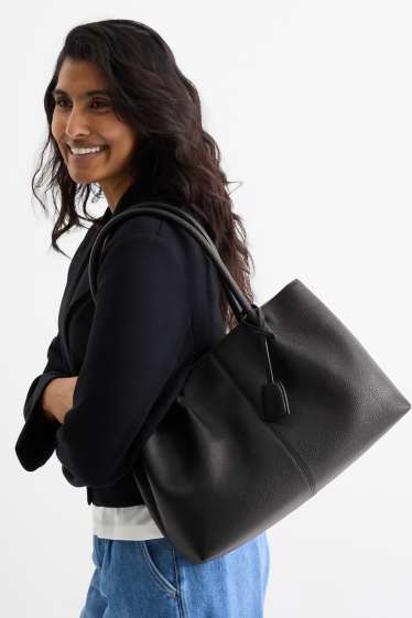 Dona - Bossa shopper gran amb la nansa extraïble - pell sintètica - negre
