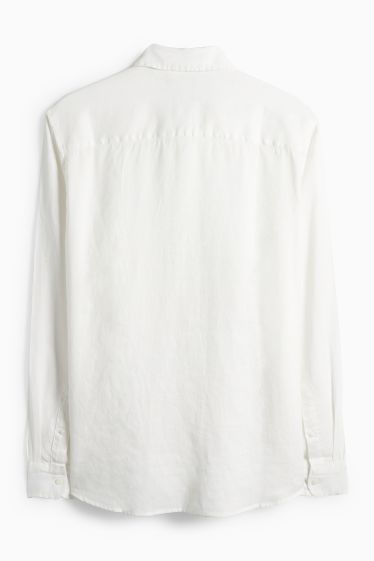 Home - Camisa de lli - regular fit - Kent - blanc