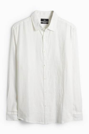 Home - Camisa de lli - regular fit - Kent - blanc