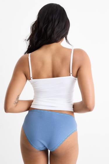 Donna - Confezione da 4 - slip - blu / grigio