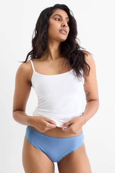 Donna - Confezione da 4 - slip - blu / grigio