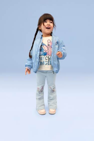 Kinder Mädchen - Multipack 2er - Schmetterling und Einhorn - Flared Jeans - helljeansblau