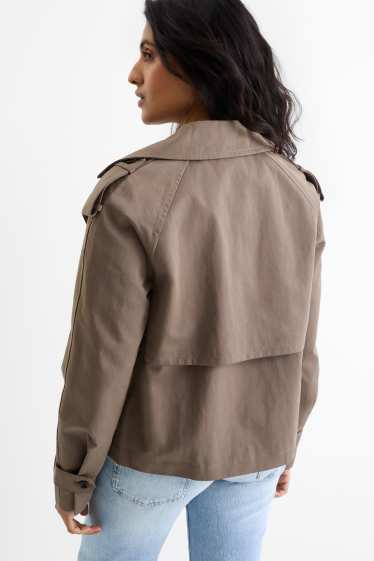 Dámské - Krátký trenčkot - taupe