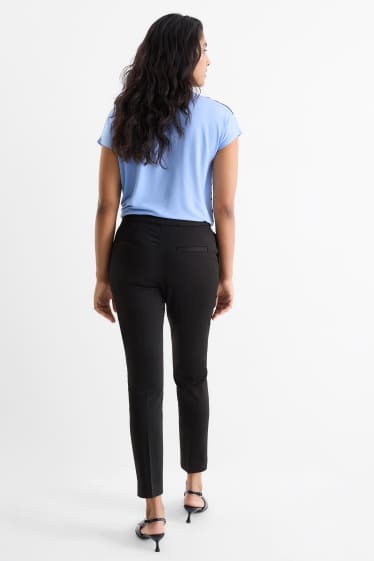 Dames - Pantalon - mid waist - slim fit - zwart