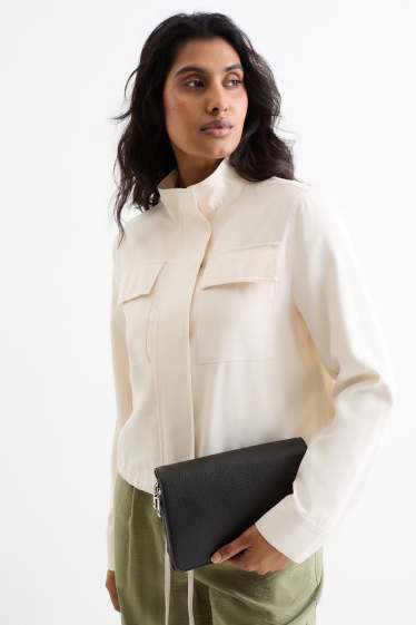 Donna - Borsa a tracolla con spallaccio staccabile - similpelle - nero