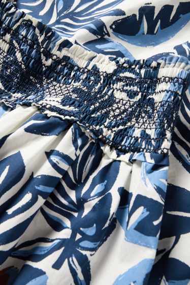 Women - Skirt - patterned - dark blue / white