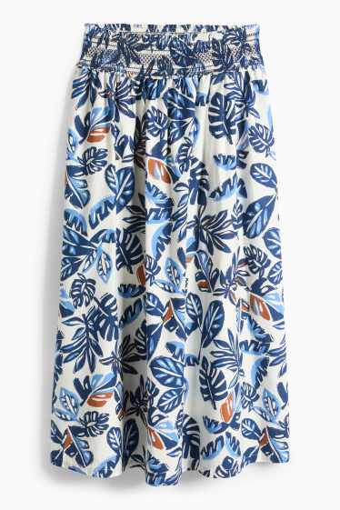 Women - Skirt - patterned - dark blue / white