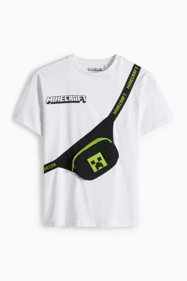 Kinderen: jongens - Minecraft - T-shirt - wit / zwart