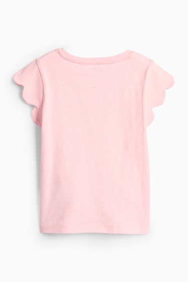 Bambine - Leprotto - maglia a maniche corte - effetto brillante - rosa