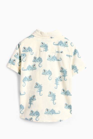 Children Boys - Chameleon - shirt - linen blend - blue / creme