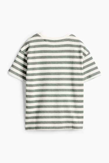 Děti - chlapci - Tričko s krátkým rukávem - zelená / krémově bílá
