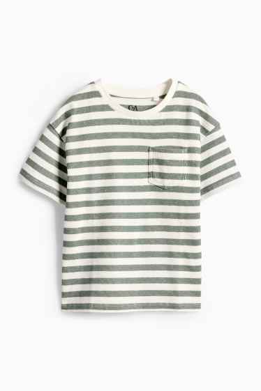 Děti - chlapci - Tričko s krátkým rukávem - zelená / krémově bílá