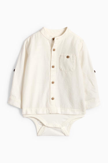 Baby Buben - Baby-Body - 2-in-1-Look - strukturiert - cremeweiß