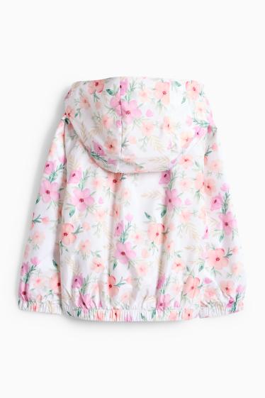 Nena - Flors - jaqueta amb caputxa - blanc/rosa