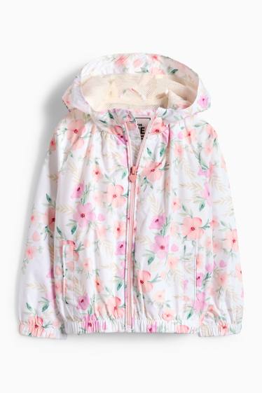 Nena - Flors - jaqueta amb caputxa - blanc/rosa