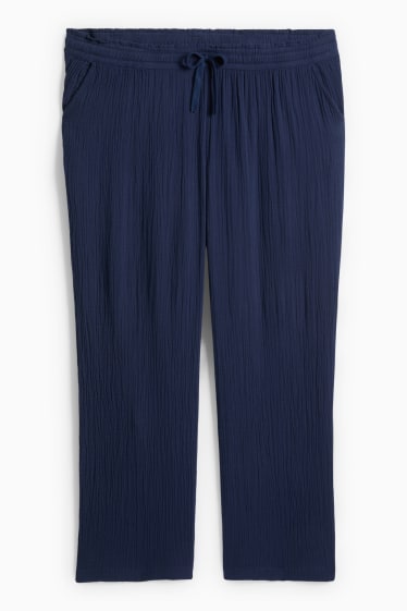 Dona - Pantalons de tela - high waist - relaxed fit - blau fosc