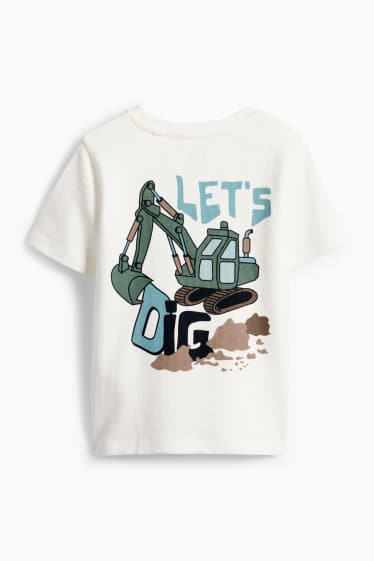 Nen - Excavadors - samarreta de mànigues curtes - acanalada - blanc trencat