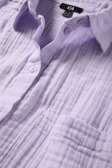 Dames - Blouse van mousseline - lichtpaars